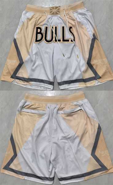 Men%27s Chicago Bulls White City Edition Shorts->nba shorts->NBA Jersey